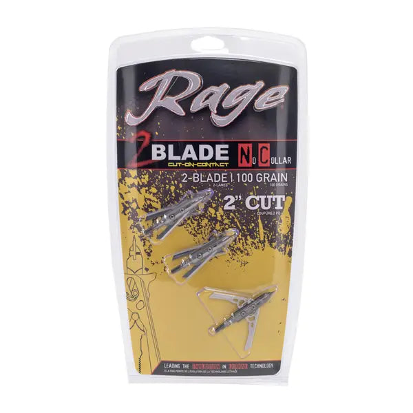 Rage 2 Blade NC (No Collar) Cut on Contact Broadheads 2