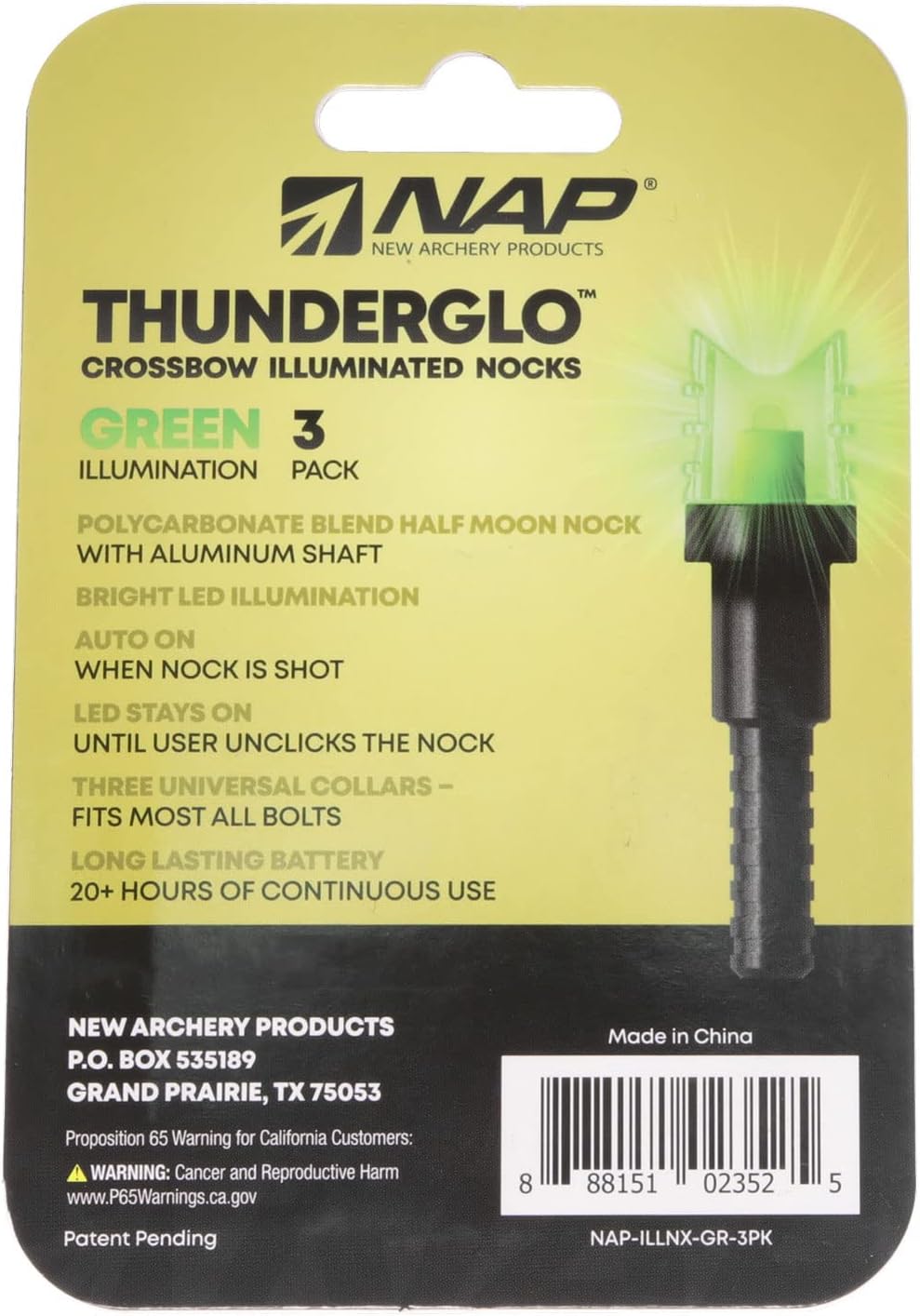 New Archery Products Thunderglo Half Moon Crossbow LED Illuminated  Arrow Nocks - 3 Pack 2