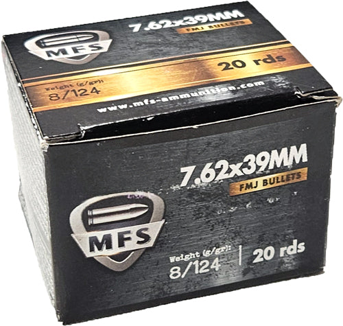 Mfs 7.62x39 124gr Fmj - 20rd 50bx/cs 1