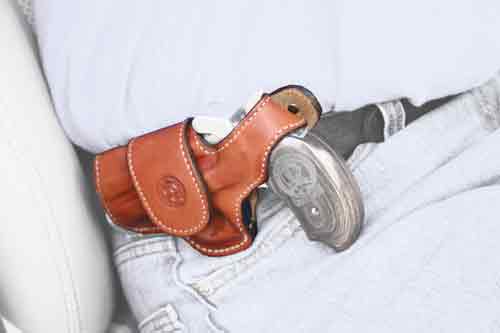Bond Arms Driving Holster Lh - Thumbsnap Leather Tan 1