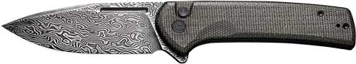 Civivi Knife Conspirator 3.48" - Dk Green Micarta/blk Damascus 1