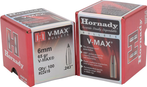 Hornady Bullets 6mm .243 - 65gr V-max 100ct 40bx/cs 1
