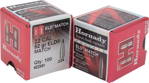 Hornady Bullets 22cal .224 - 52gr Eld-m Match 100ct 40bx/cs 1