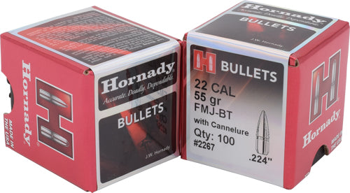 Hornady Bullets 22 Cal .224 - 55gr Fmj-bt 100ct 40bx/cs 1