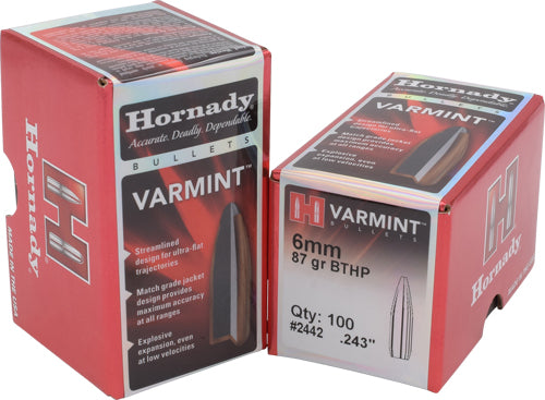 Hornady Bullets 6mm .243 - 87gr Jhp-bt 100ct 25bx/cs 1