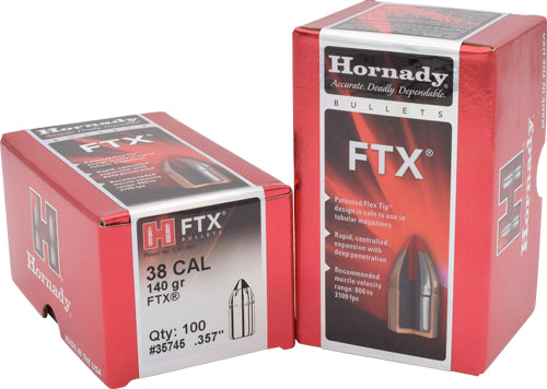 Hornady Bullets 38 Cal 357 - 140gr Ftx 100rd 15bx/cs 1