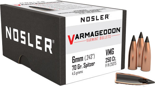 Nosler Bullets 6mm .243 - 70gr Varmageddon Tipped 250ct 1