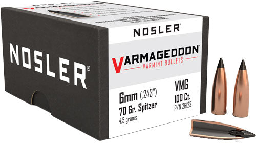 Nosler Bullets 6mm .243 - 70gr Varmageddon Tipped 100ct 1