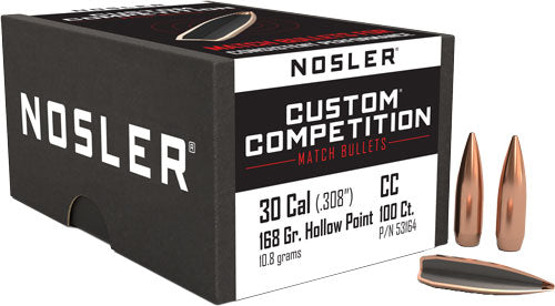 Nosler Bullets 30 Cal .308 - 168gr Hp-bt Custom Comp. 100ct 1