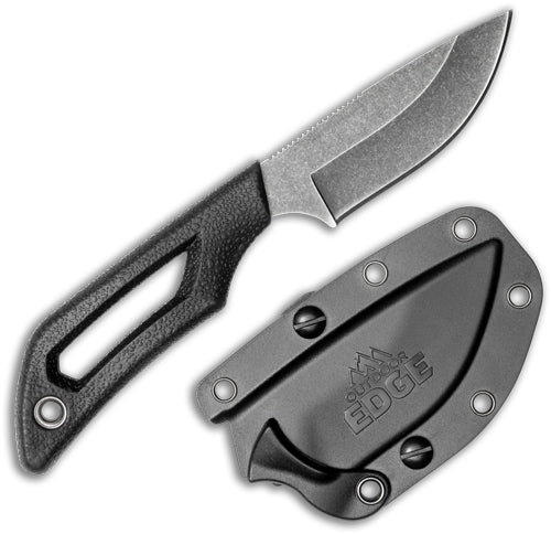 Outdoor Edge Pivot 2.5" Fixed - Dp Pnt Blck/stnwsh Ss W/sheath 1