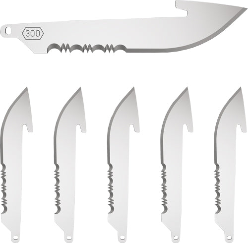 Outdoor Edge 3" Drop Point Bld - W/serrations Black Blade 6-pk 1