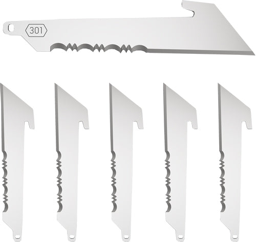 Outdoor Edge 3" Utility Blades - W/serrations Black Blade 6-pk! 1