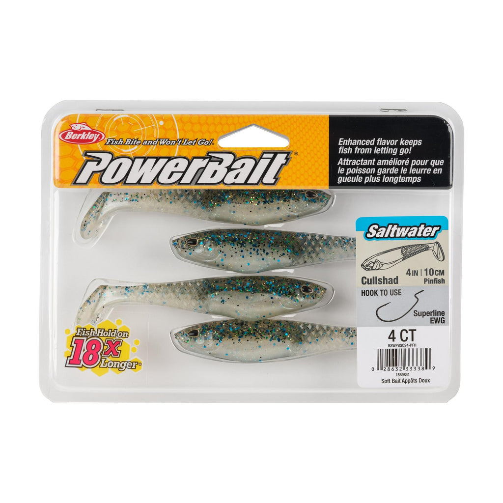 fish bite and won't let go lures PowerBait Saltwater CullShad Chartreuse Silver Flash / 4 in