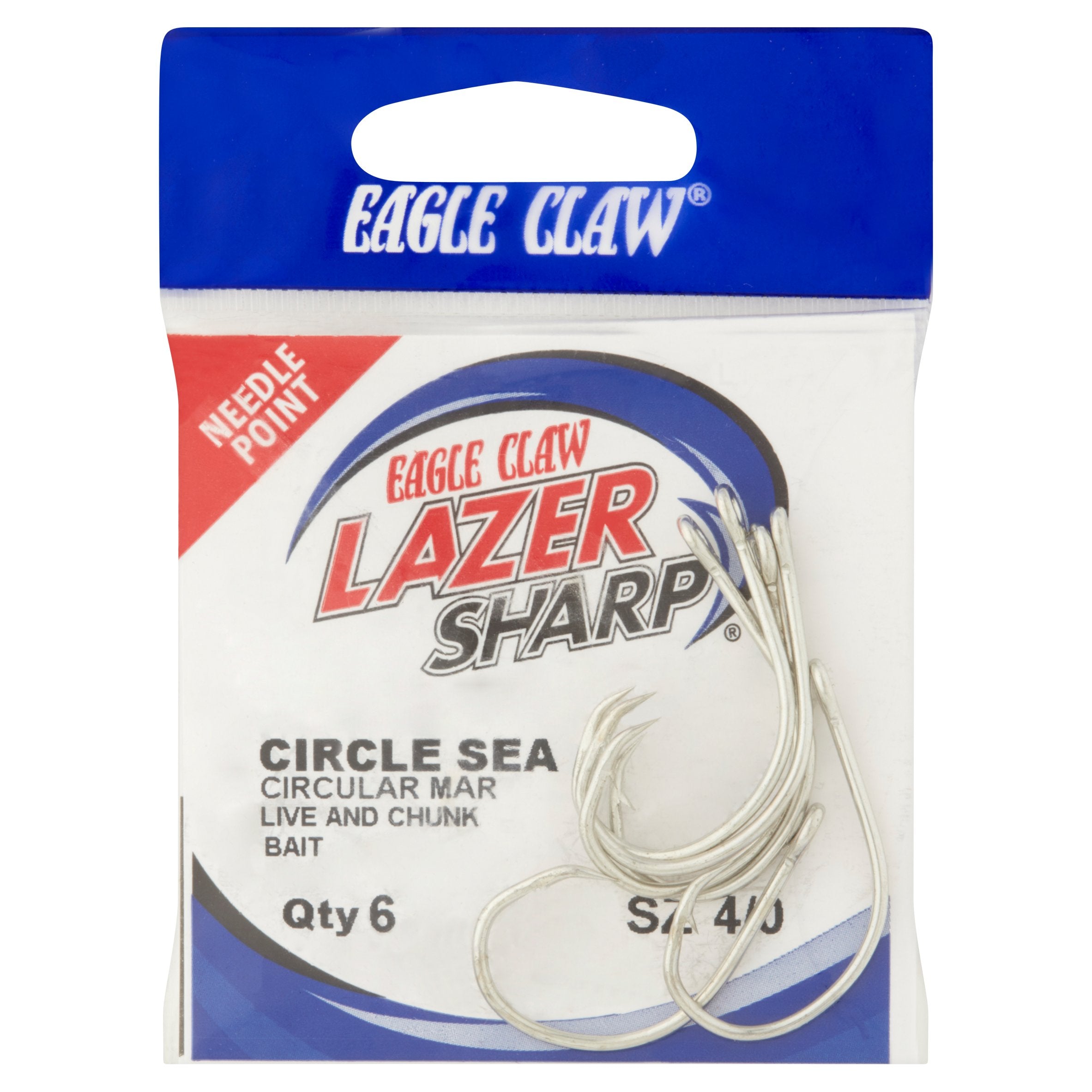 eagle claw fishing hooks size 6 Eagle Claw Lazer Sharp Circle Sea Hook 4/0