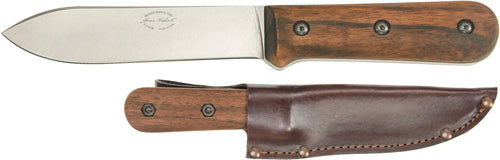 Ka-bar Becker Kephart Knife - 5.12" Bld Wlnt Hndle Lthr Shth 1