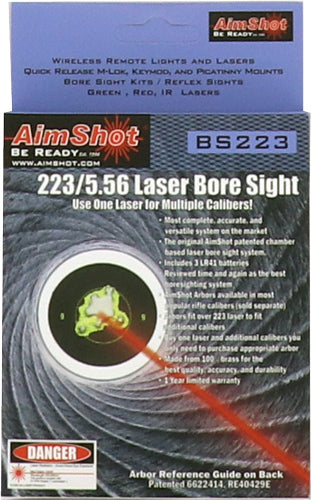 Aimshot Bore Sight .223 W- - External Battery Box Red