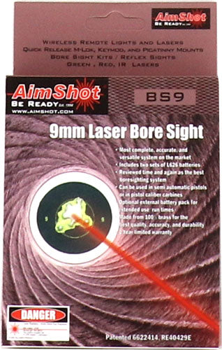 Aimshot Bore Sight 9mm W- - External Battery Box Red