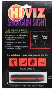Hiviz Shotgun Front Sight - Magnetic Rib .328-.437" Red 1