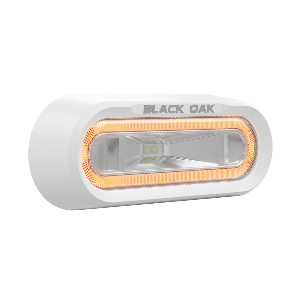 Black Oak Low Pro Off-Road Spreader Light - Bracket Mount - White Housing - Amber LED [MLPS-A] 1