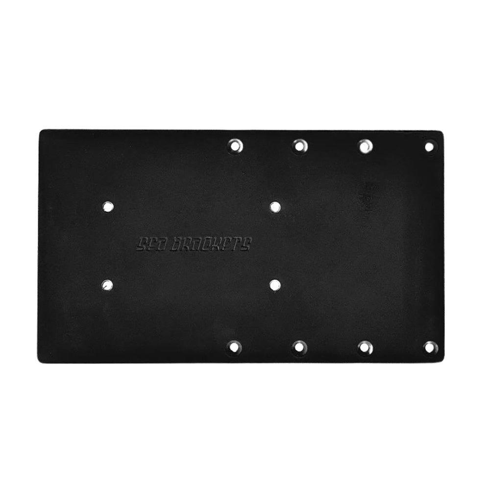Sea Brackets 14" Straight Trolling Motor Plate for Garmin Kraken - Black [SEA2312-BLK] 1