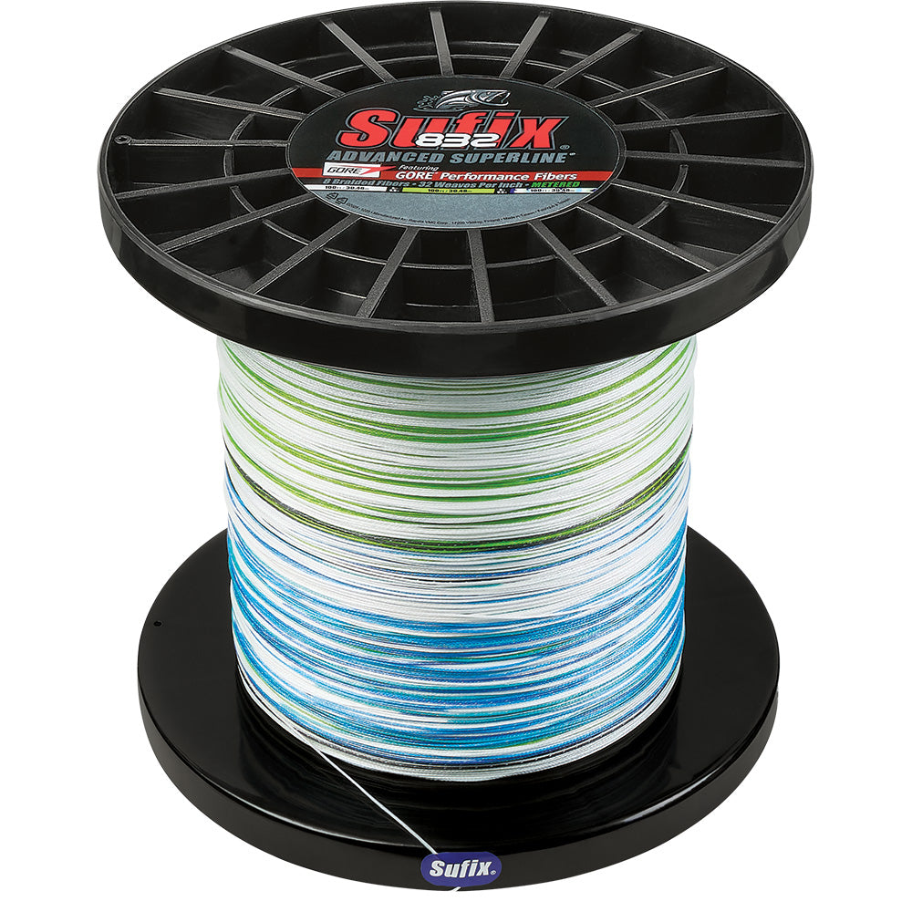 Sufix 832 Advanced Superline Bulk Metered 3500yds, 80lb, White - Neon Lime - Blue [660-480GHLCC] 1