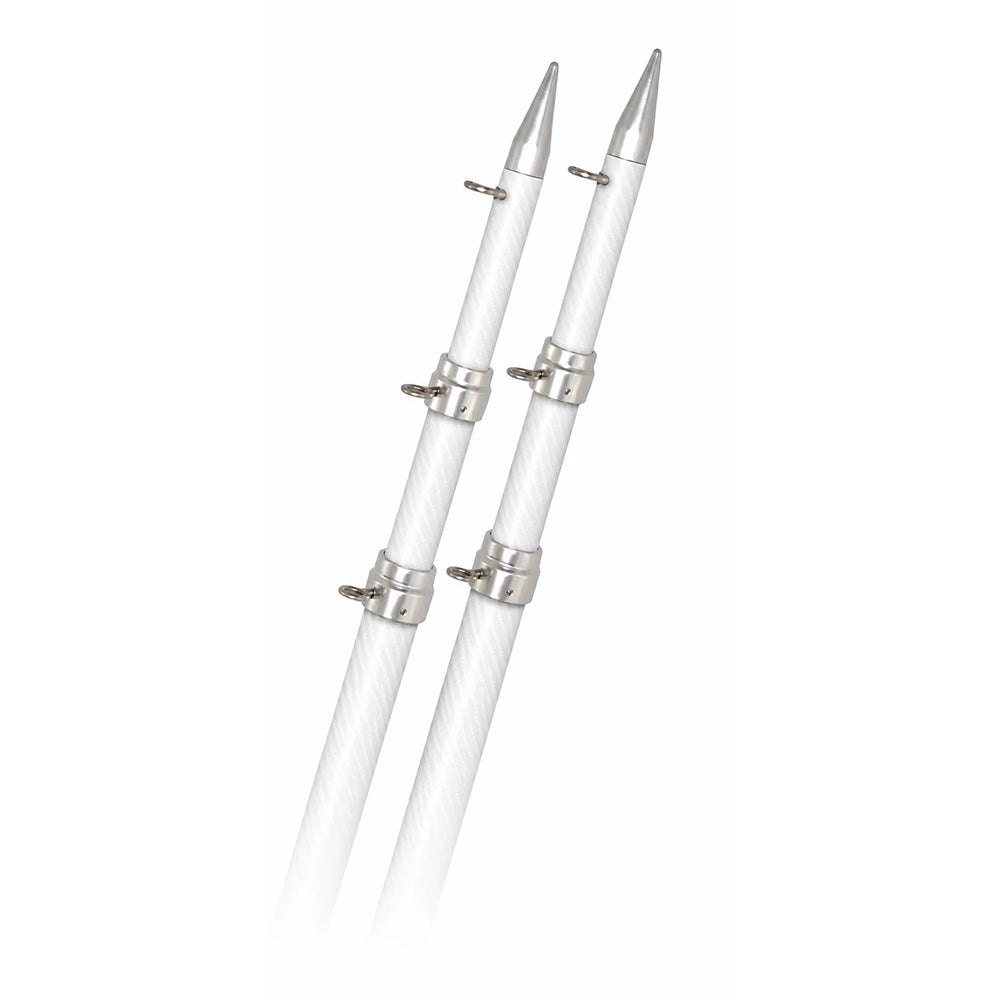 Rupp 18' White Carbon Fiber Telescoping Outrigger Poles 1.5" Diameter (Pair) [A0-1800-CFTW] 1