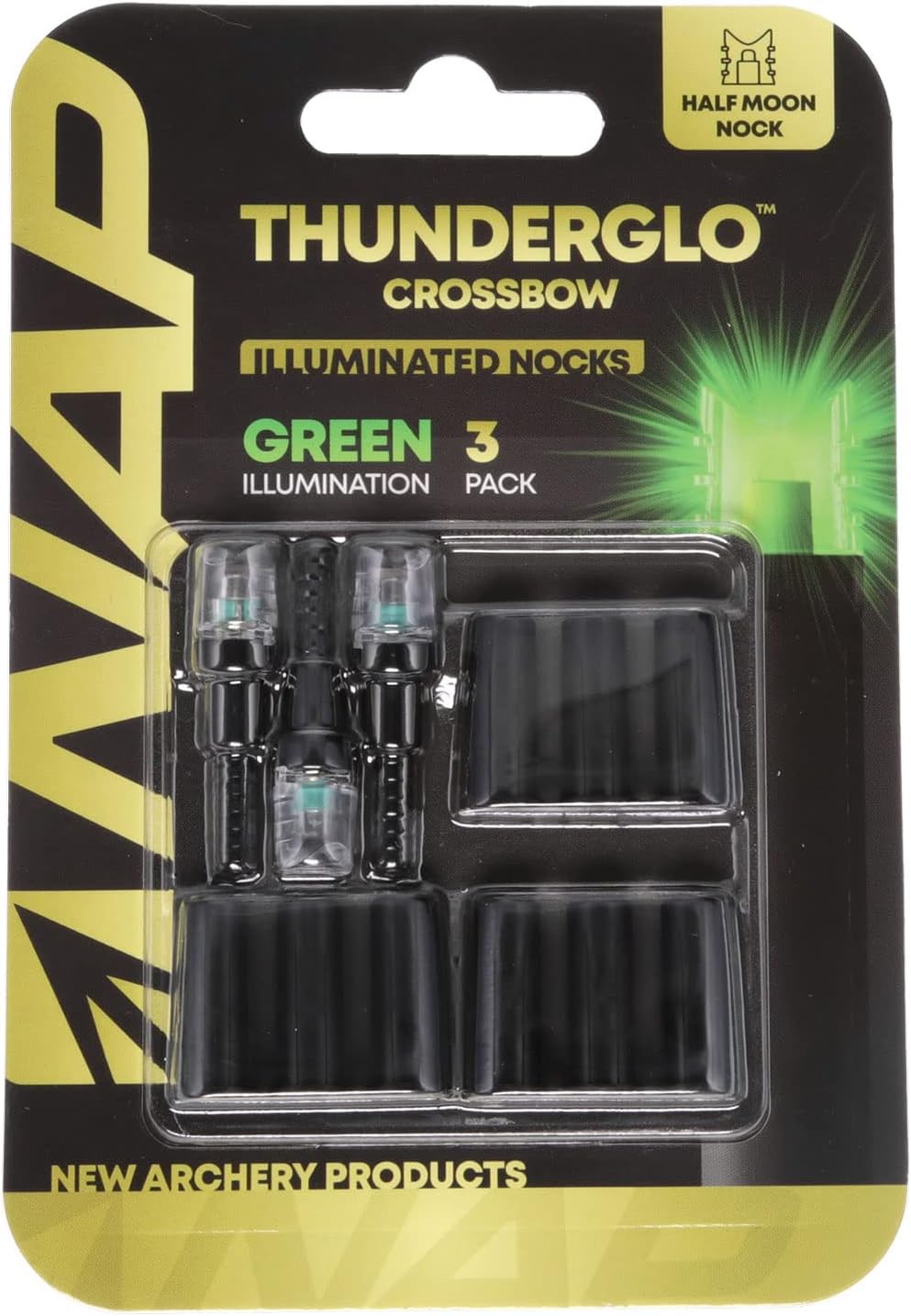 New Archery Products Thunderglo Half Moon Crossbow LED Illuminated  Arrow Nocks - 3 Pack