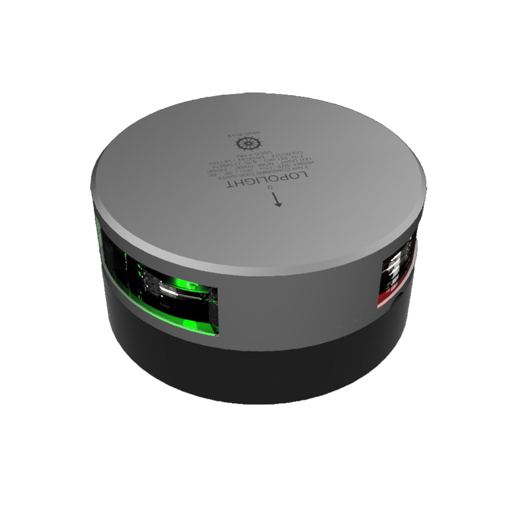 Lopolight Series 201-003 - Starboard  Port Sidelight - 2NM - Horizontal Mount - Green/Red - Silver Housing [201-003] 1