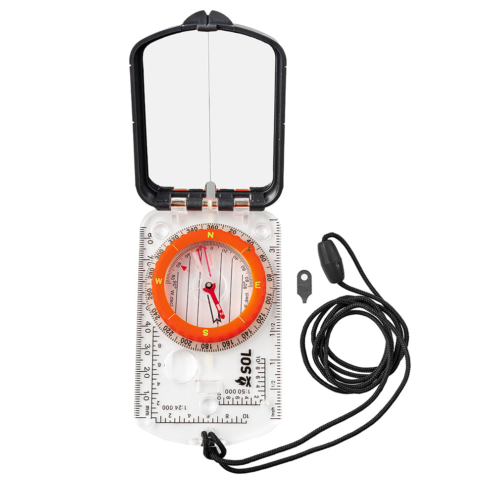 S.O.L. Survive Outdoors Longer Sighting Compass w/Mirror [0140-0030] 2