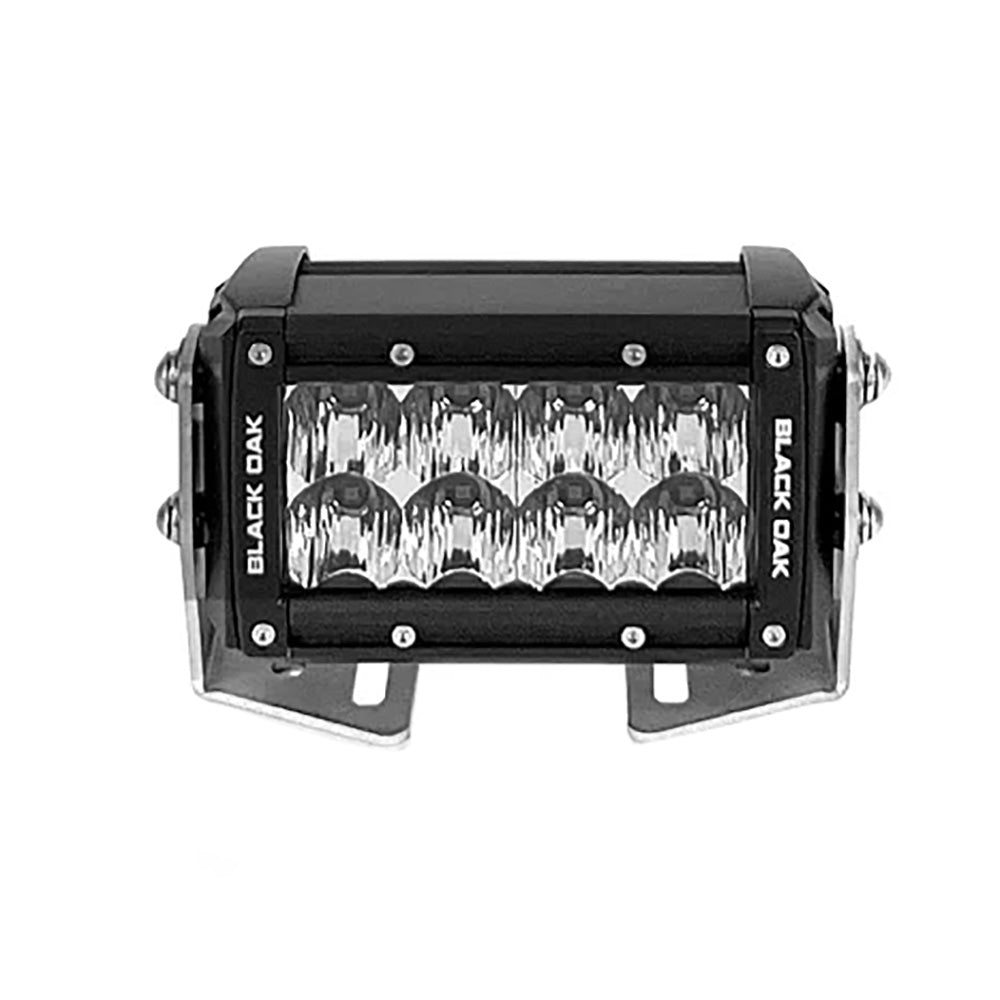 Black Oak Pro Series 3.0 Double Row 4" LED Light Bar - Flood Optics - Black Housing [4F-D5OS] 3
