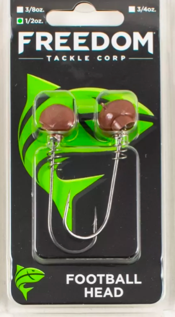 Freedom Tackle Skirtless Football Jig Heads 2pk 3
