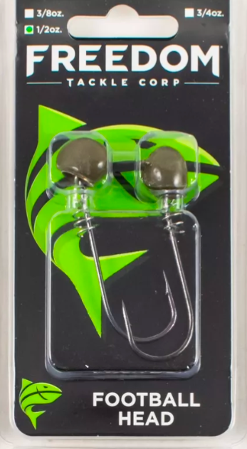 Freedom Tackle Skirtless Football Jig Heads 2pk 4
