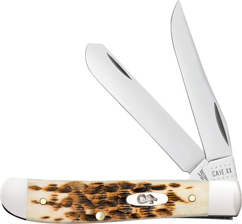 Case Knives Amber Bone Ss - Peach Seed Jig Mini Trapper