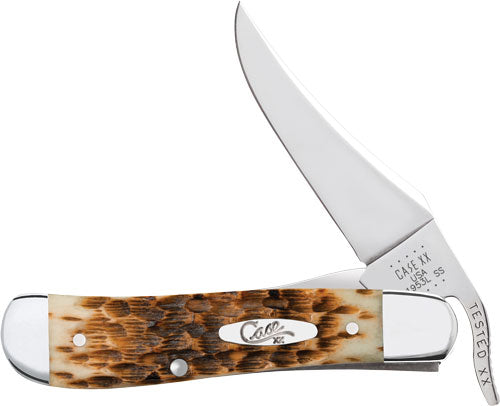 Case Knives Amber Bone Peach - Seed Jig Russlock