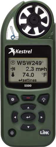 Kestrel 5500 Weather Meter W/ - Link And Vane Mount Olive Drab