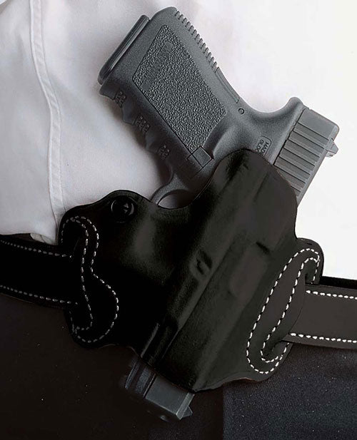 Desantis Mini Slide Holster - Owb Rh Leather Fn 503 Black!