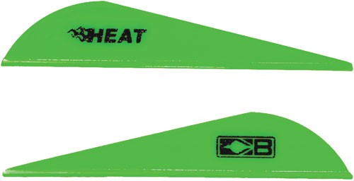 Bohning Heat Vane 2.5" - Solid Neon Green 36pk!