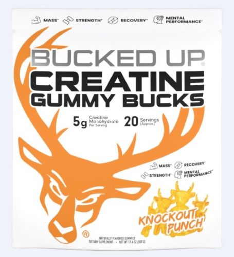 Bucked Up Creatine Gummies - Knockout Punch 20 Servings 1