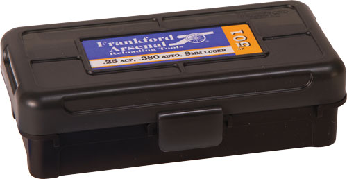 Frankford Arsenal Ammo Box 380 - 9mm 50rds Blk/smoke Hinge Top