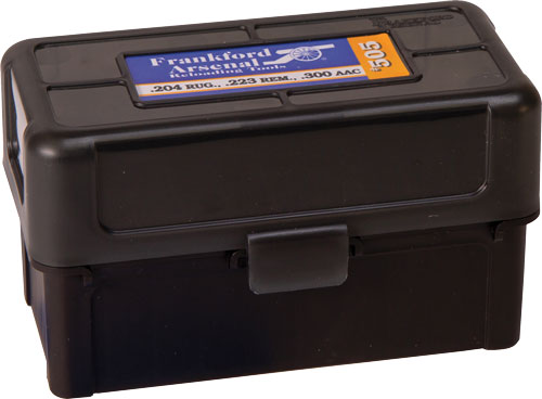 Frankford Arsenal Ammo Box 223 - 50 Rds Black/smoke Hinge Top