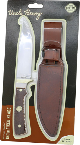 Uncle Henry Knife Next Gen - Staglon 5.25" Bld W/lthr Shth 3