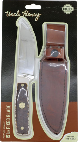 Uncle Henry Knife Next Gen - Staglon 4.6" Bld W/lthr Shth 3