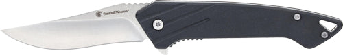 S&w Knife Black Ops Recurve - Folder 3" Ss/black Drop Point