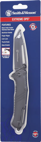 S&w Knife Extreme Ops 3" Tanto - W/glass Breaker Black/black 3