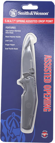 S&w Knife S.w.a.t Spring Asst - 3" Black/black Liner Lock 3