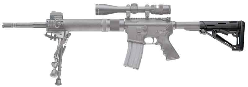 Hogue Ar-15 Collapsible Stock - Black Rubber Commercial