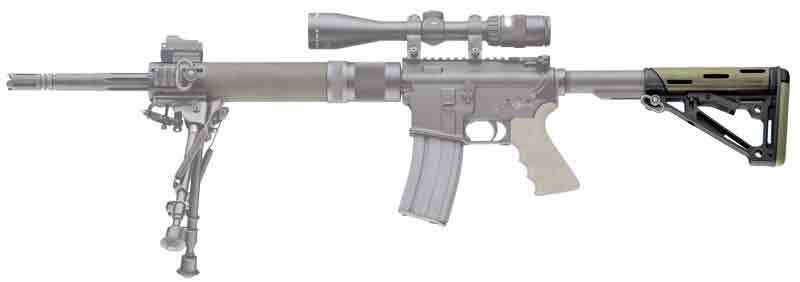 Hogue Ar-15 Collapsible Stock - Od Green Rubber Mil-spec 3