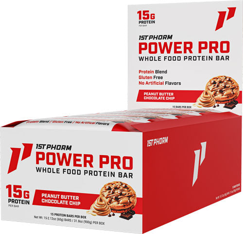 1st Phorm Whole Food Power Pro - Bar Pb Chocolate Chip 15 Bars 1