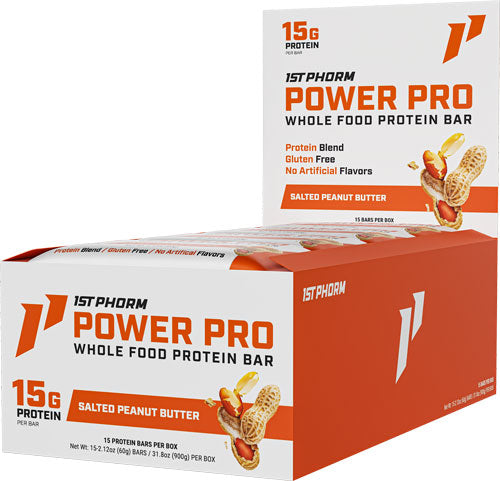 1st Phorm Whole Food Power Pro - Bar Salted Peanut Butter 15brs 1