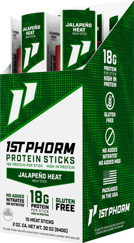 1st Phorm Protein Beef Sticks - Jalepeno Heat 15 Sticks 1